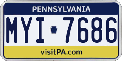 PA license plate MYI7686