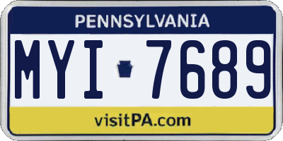 PA license plate MYI7689