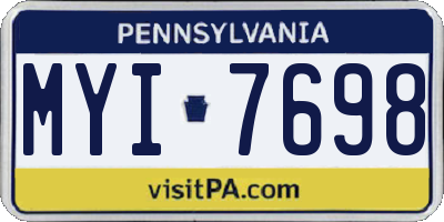 PA license plate MYI7698