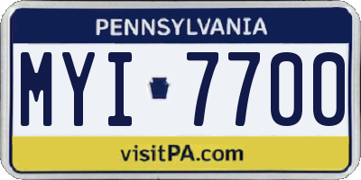 PA license plate MYI7700