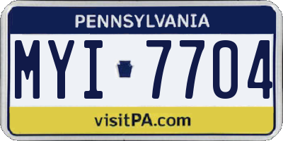 PA license plate MYI7704
