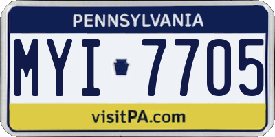 PA license plate MYI7705