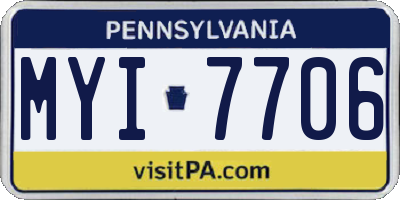 PA license plate MYI7706