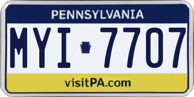 PA license plate MYI7707