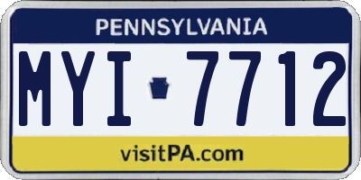 PA license plate MYI7712