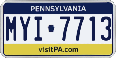 PA license plate MYI7713