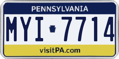 PA license plate MYI7714