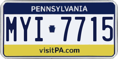 PA license plate MYI7715