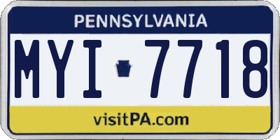 PA license plate MYI7718