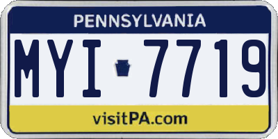 PA license plate MYI7719