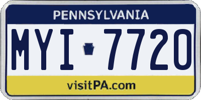 PA license plate MYI7720