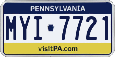 PA license plate MYI7721