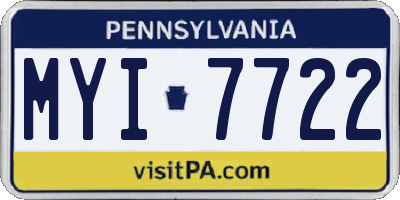 PA license plate MYI7722
