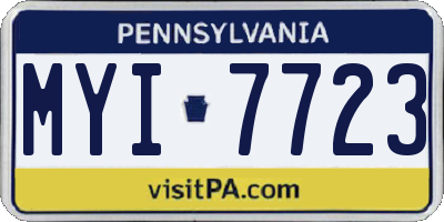 PA license plate MYI7723