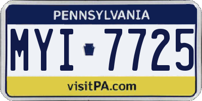 PA license plate MYI7725