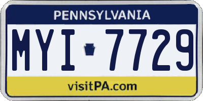 PA license plate MYI7729