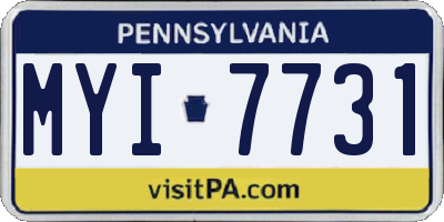 PA license plate MYI7731