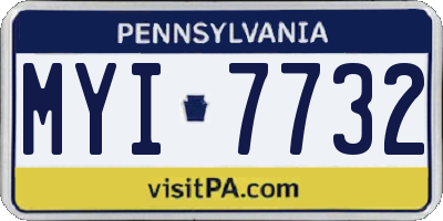 PA license plate MYI7732