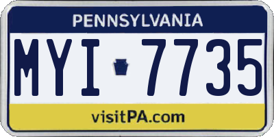 PA license plate MYI7735