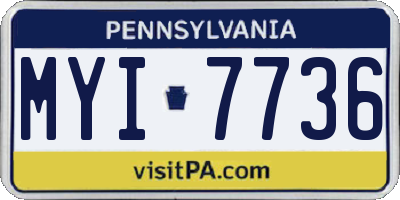 PA license plate MYI7736