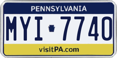 PA license plate MYI7740