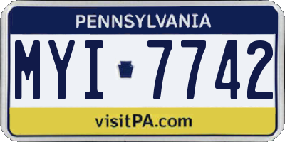PA license plate MYI7742