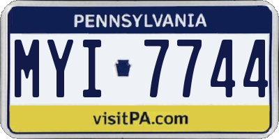 PA license plate MYI7744