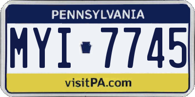 PA license plate MYI7745