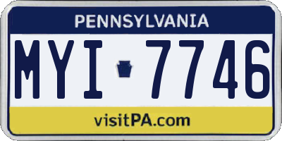 PA license plate MYI7746