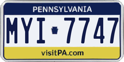 PA license plate MYI7747