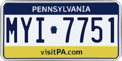 PA license plate MYI7751