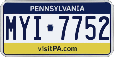 PA license plate MYI7752