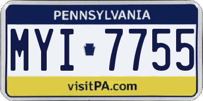 PA license plate MYI7755