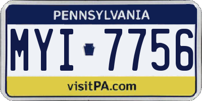 PA license plate MYI7756