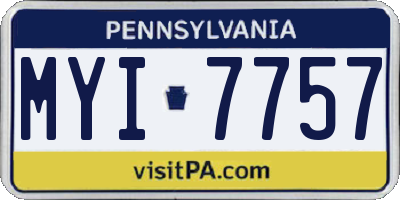PA license plate MYI7757