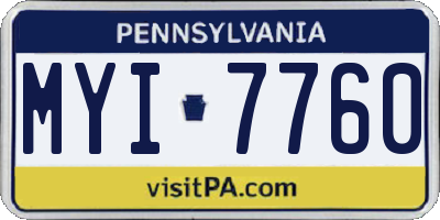 PA license plate MYI7760
