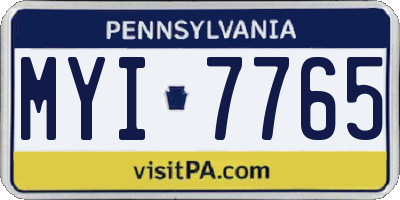 PA license plate MYI7765