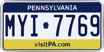 PA license plate MYI7769