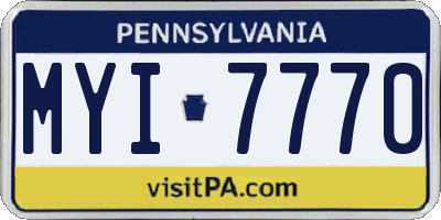 PA license plate MYI7770