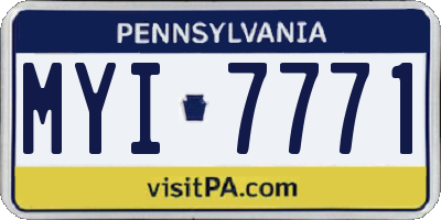 PA license plate MYI7771