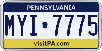 PA license plate MYI7775