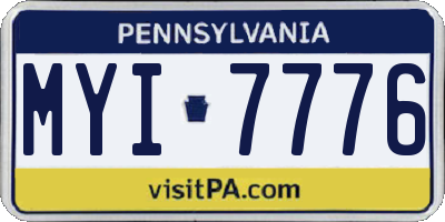 PA license plate MYI7776
