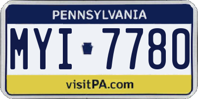 PA license plate MYI7780