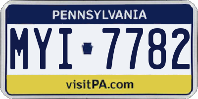 PA license plate MYI7782