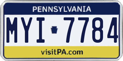 PA license plate MYI7784