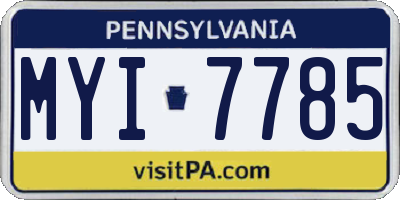 PA license plate MYI7785