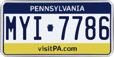 PA license plate MYI7786