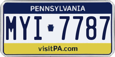 PA license plate MYI7787