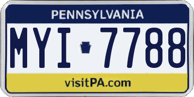 PA license plate MYI7788