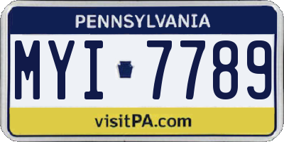 PA license plate MYI7789
